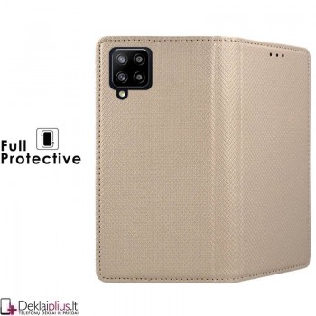 Telone smart magnet atverčiamas dėklas - auksinės spalvos (Samsung A42)